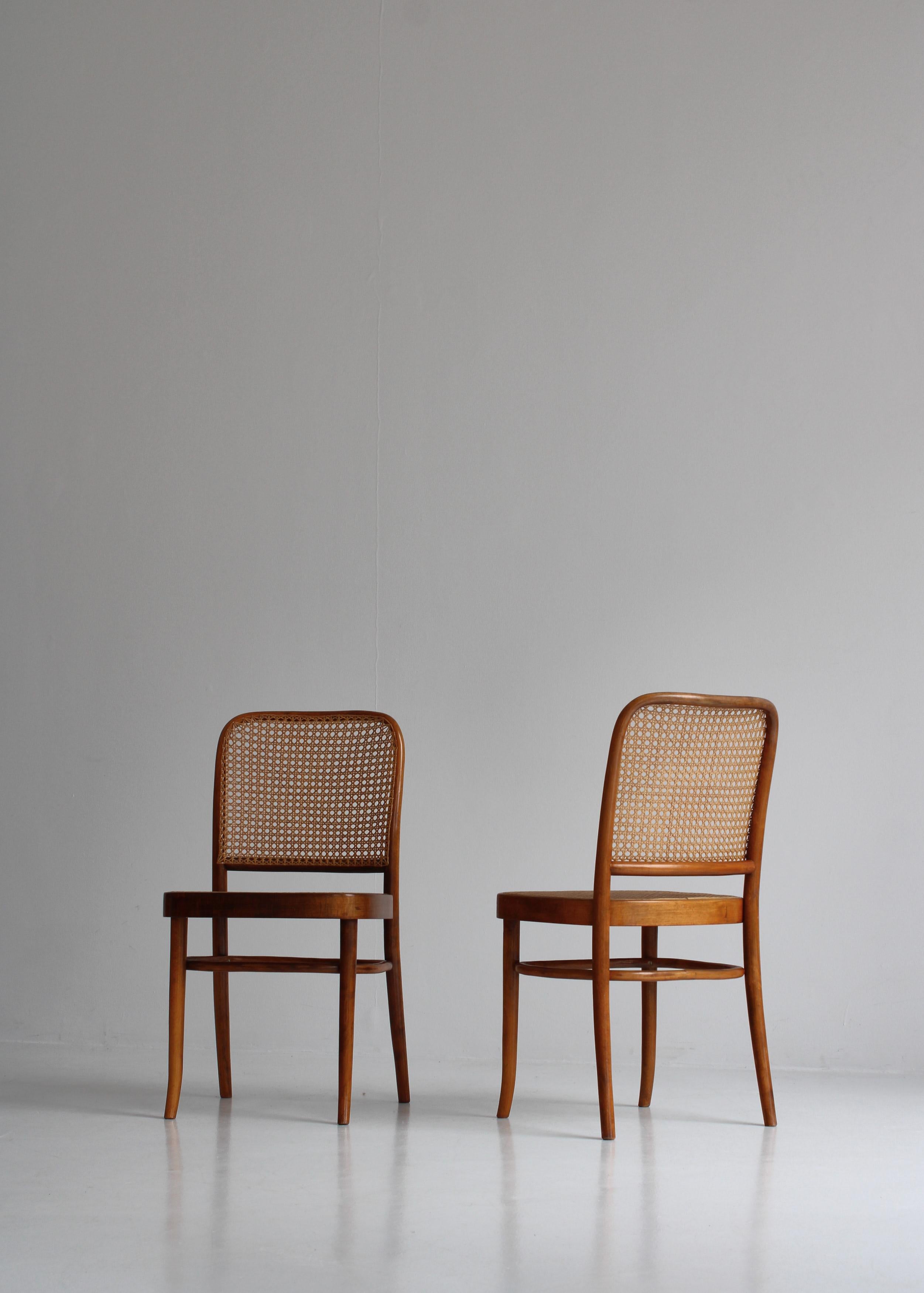 Fritz Hansen Thonet 811 Chair by Josef Hoffmann in Bentwood and Cane, 1930s In Good Condition In Odense, DK