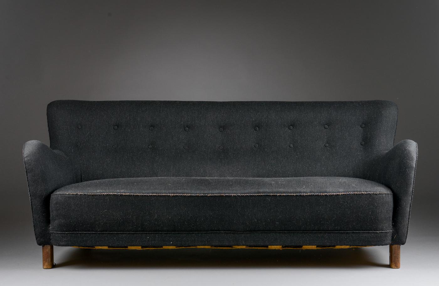 Fritz Hansen Three-Seat Sofa, Model 1669A Couch 3-Seat Black 11