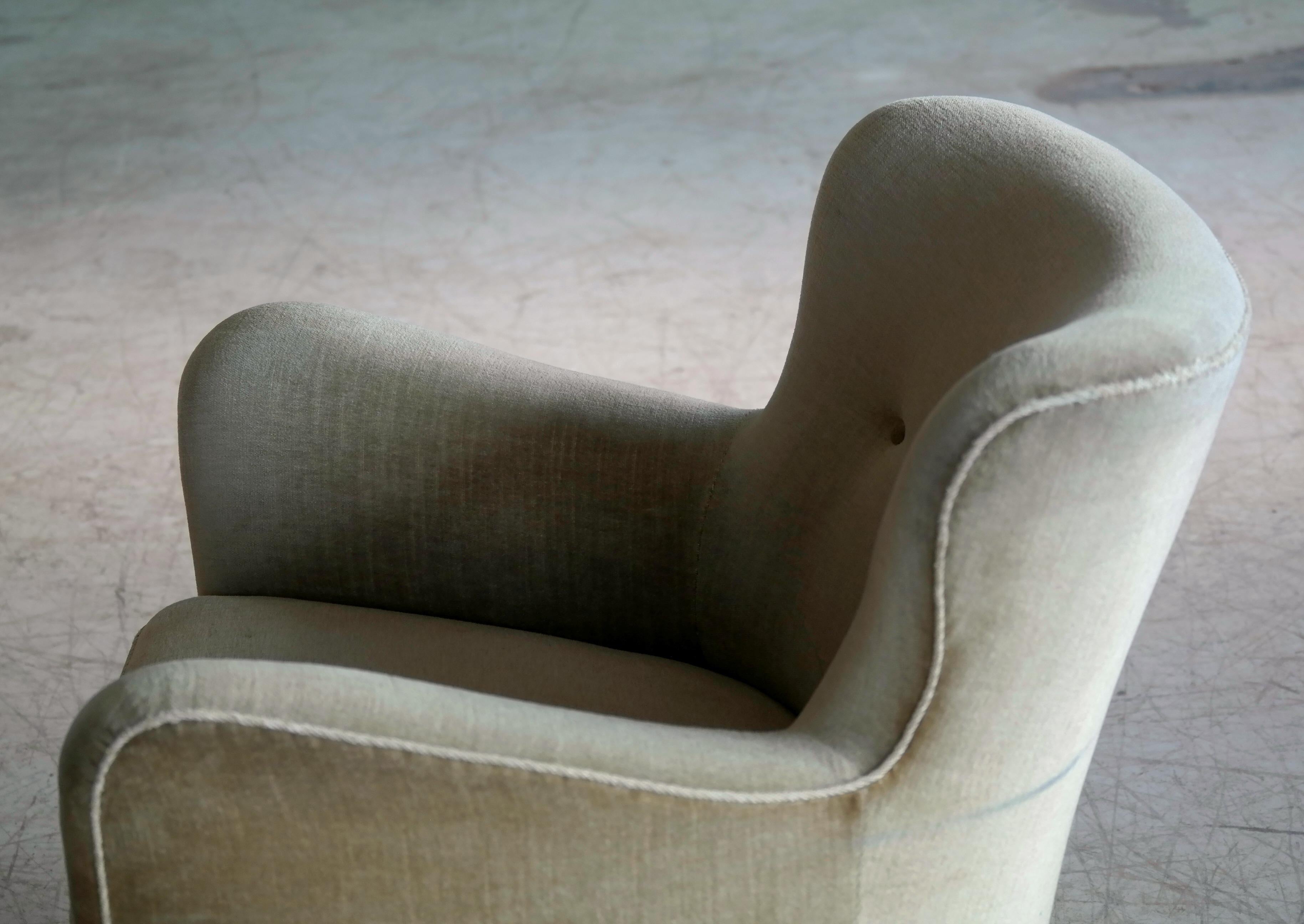 Wool Fritz Hansen Variant of Model 1669 Easy Chair, Denmark, 1940s