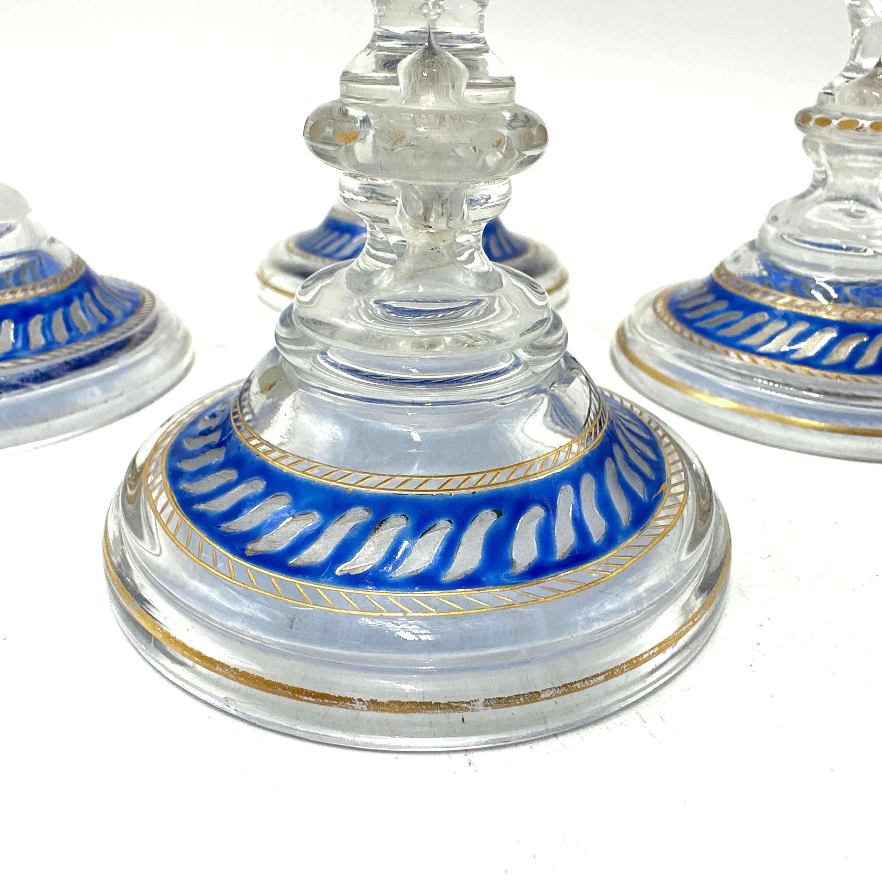 Fritz Heckert 19th Century Bohemian Enameled Goblet Set of 4 For Sale 2