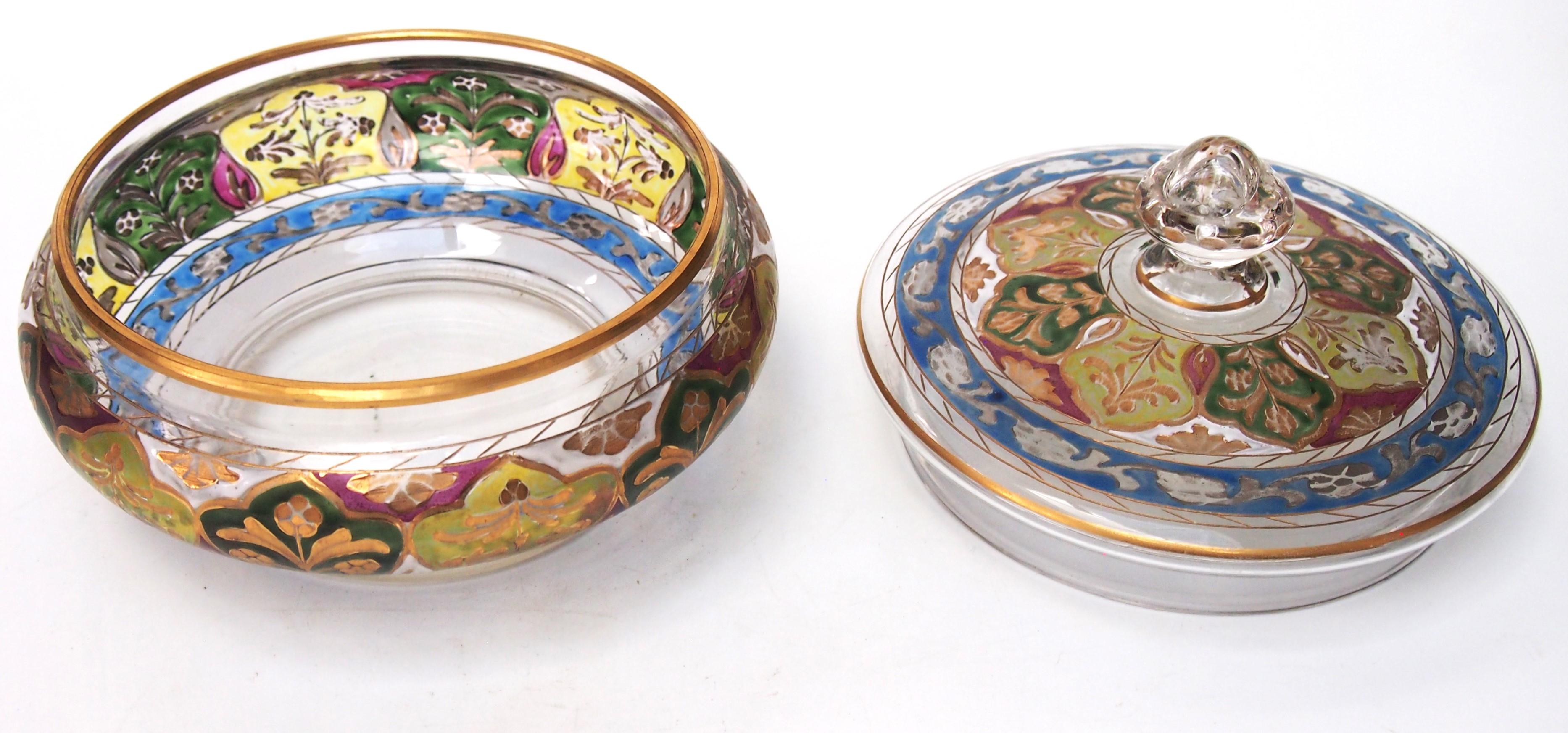 Fritz Heckert Gran caja esmaltada con tapa con motivo del mercado islámico de Jodhpur 1890 en Bueno estado para la venta en Worcester Park, GB