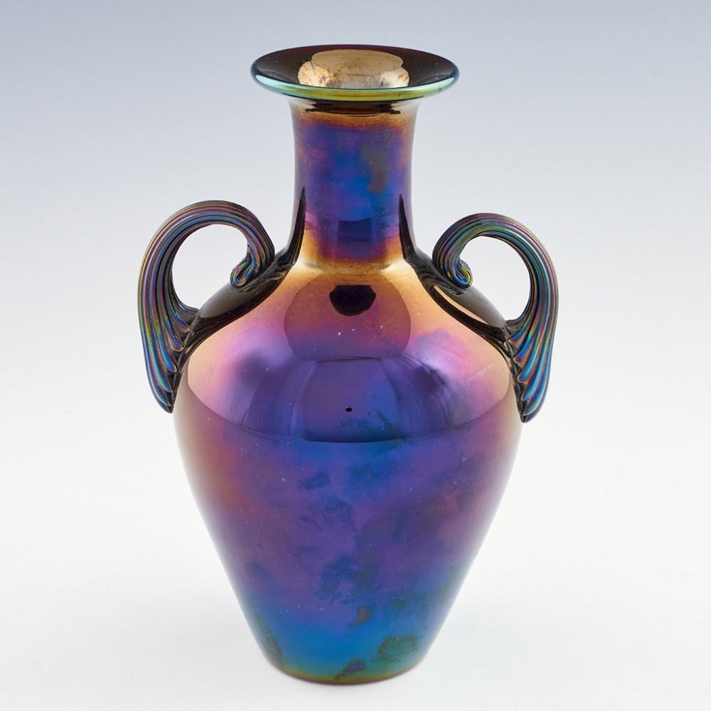 Austrian Fritz Heckert Max Rade Iridised Glass Amphora c1900