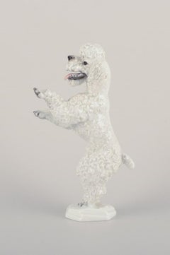 Fritz Heidenreich for Rosenthal. Large standing porcelain poodle. Approx. 1930s
