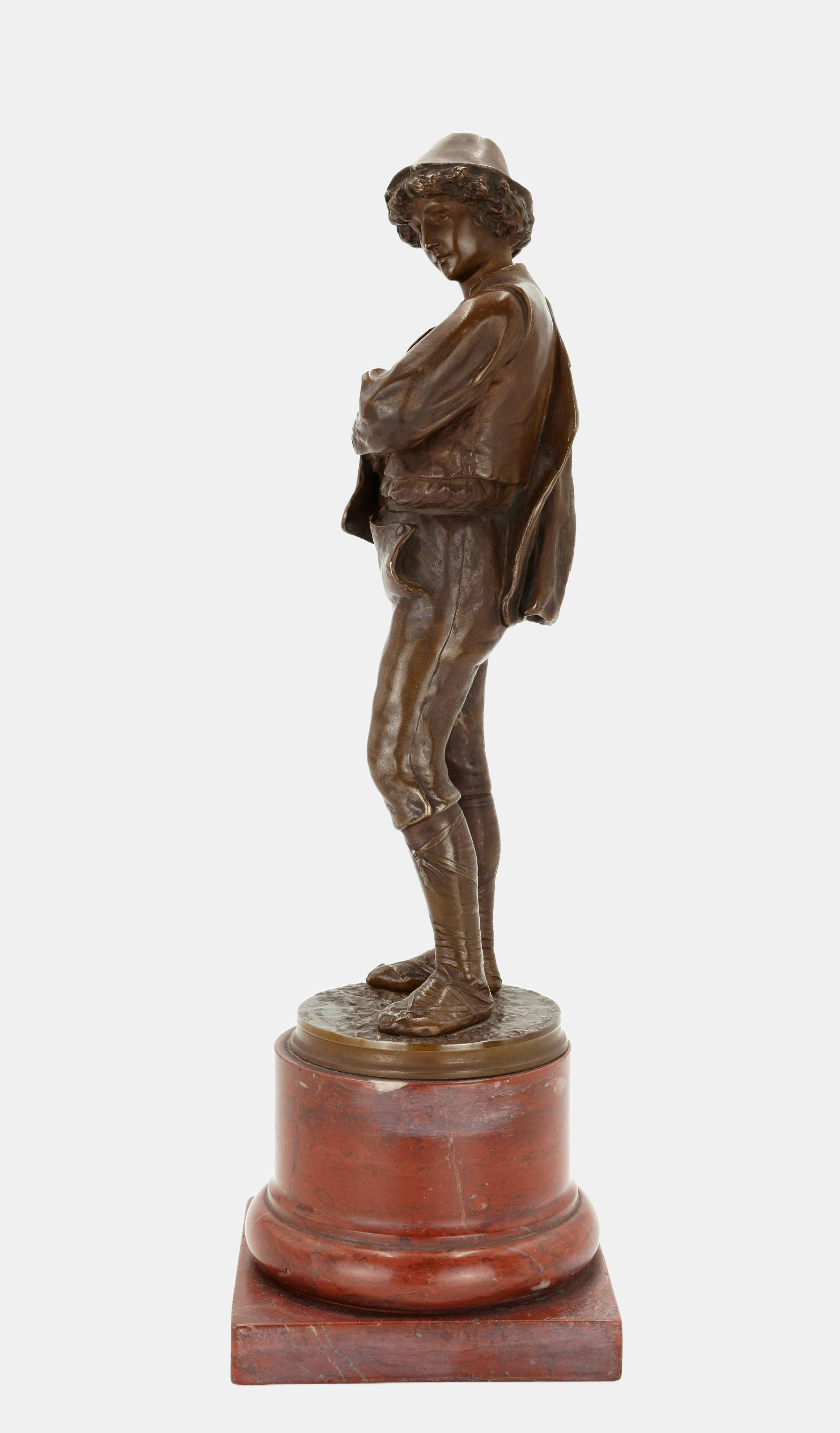 Young Roman / - Youthful Sprezzatura - - Realist Sculpture by Fritz Heinemann