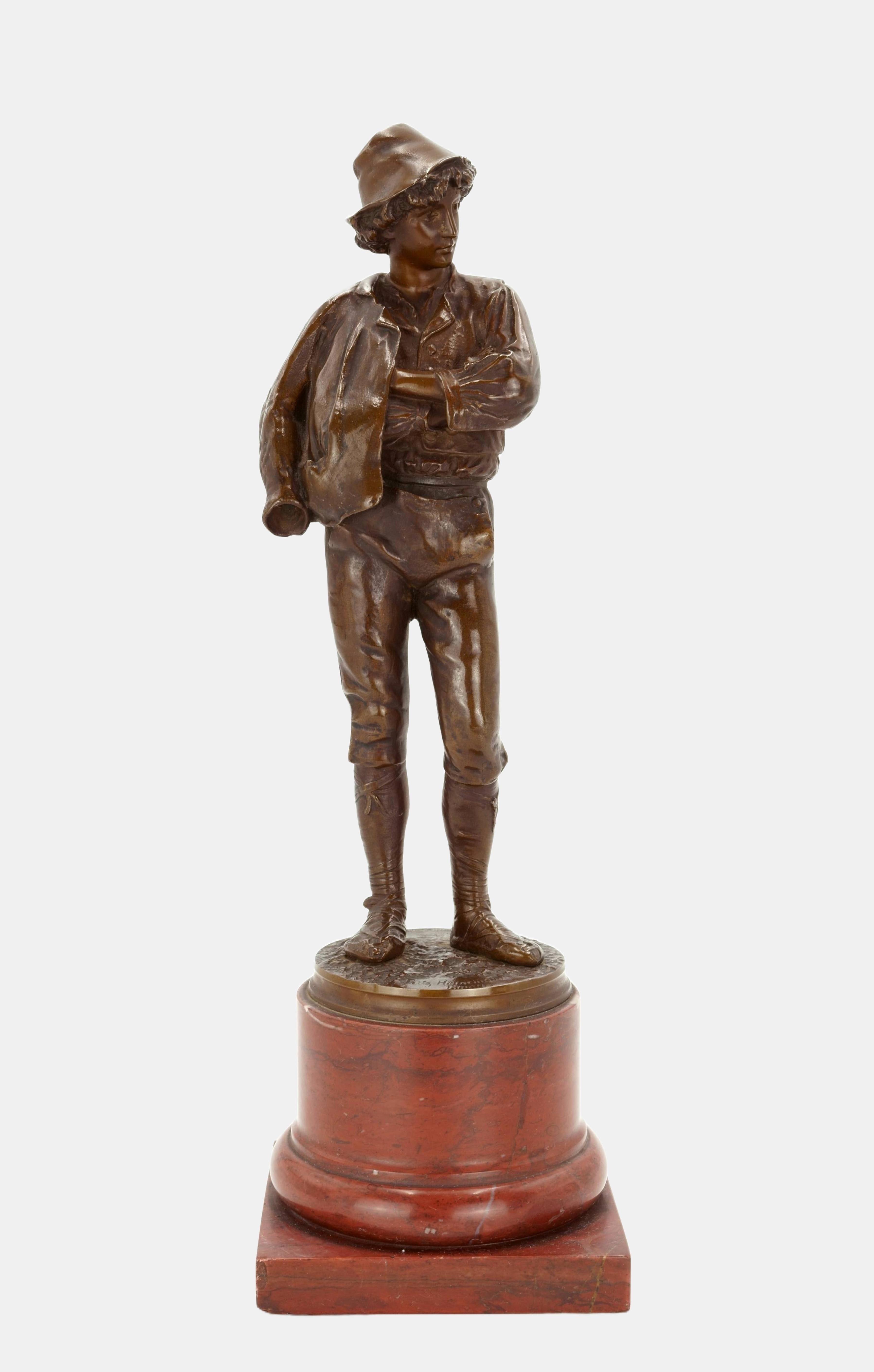 Fritz Heinemann Figurative Sculpture - Young Roman / - Youthful Sprezzatura -