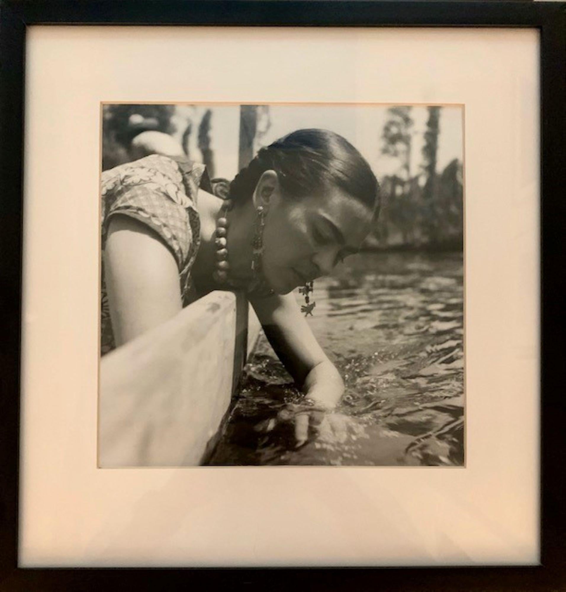 Frida Kahlo and the Pond  - Photograph by Fritz Henle