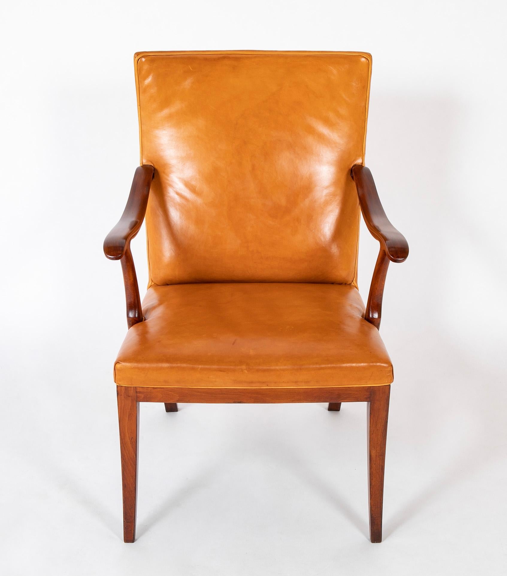 Mid-Century Modern Fritz Henningsen Arm Chair For Sale