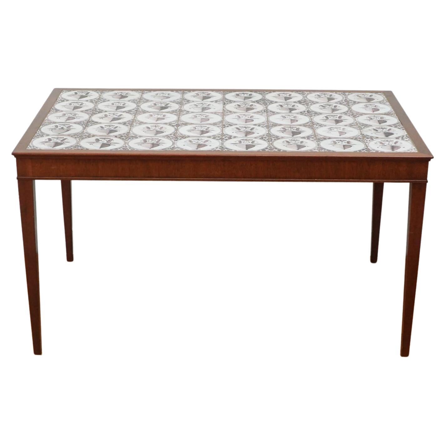 Fritz Henningsen Mahogany Tile Cocktail Table