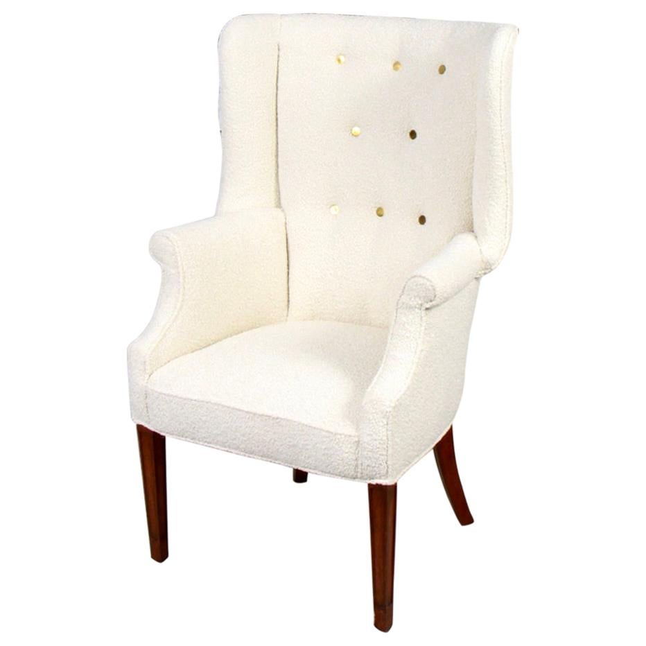 Fritz Henningsen Style Wingback Chair For Sale