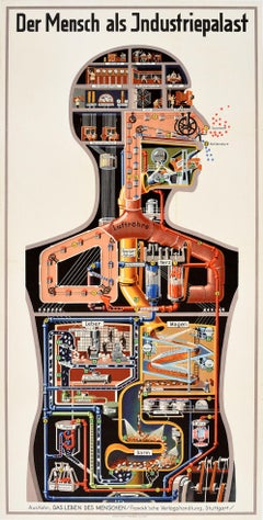 Original Vintage Poster Der Mensch Als Industriepalast Man As Industrial Palace