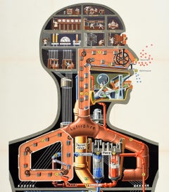 Original Vintage Poster Man As Industrial Palace Industriepalast Steampunk Kahn