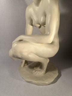 Fritz Klimsch Rosenthal Biscuit Porcelain “Crouching Women” Circa 1940 Sculpture