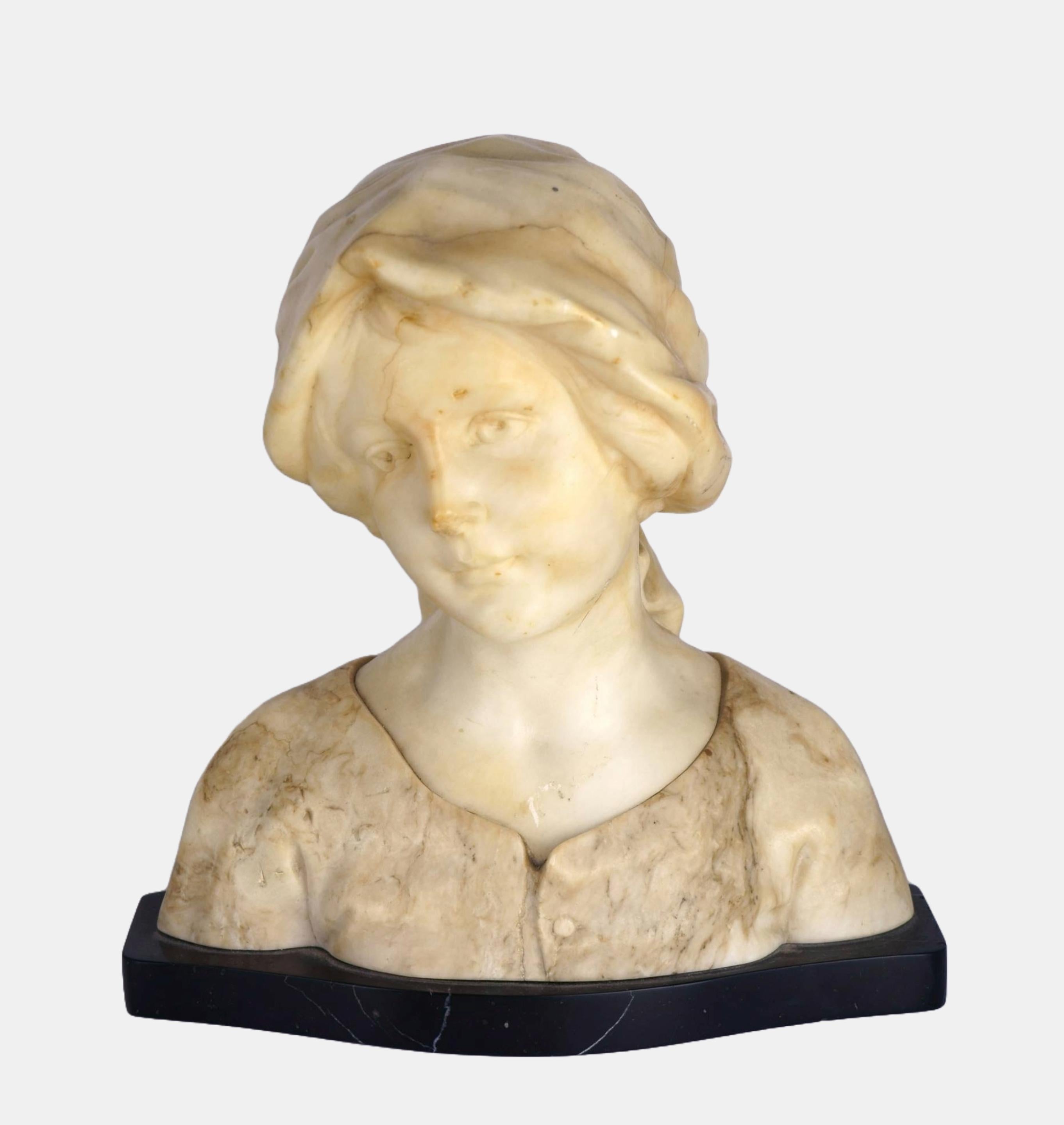 Bust of a young woman with headscarf / - Farewell to Childhood - 2