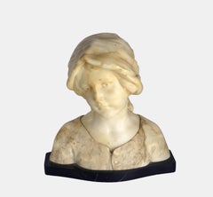 Bust of a young woman with headscarf / - Farewell to Childhood -