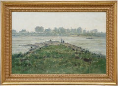 Fritz Kohler (1887-1971) - Gerahmtes Öl aus der Mitte des 20. Jahrhunderts, Blick auf den Rhein