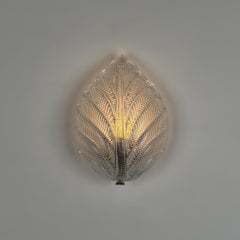 Aplique de pared «Leaf» de Fritz Kurz para Orrefors, Suecia, década de los 70