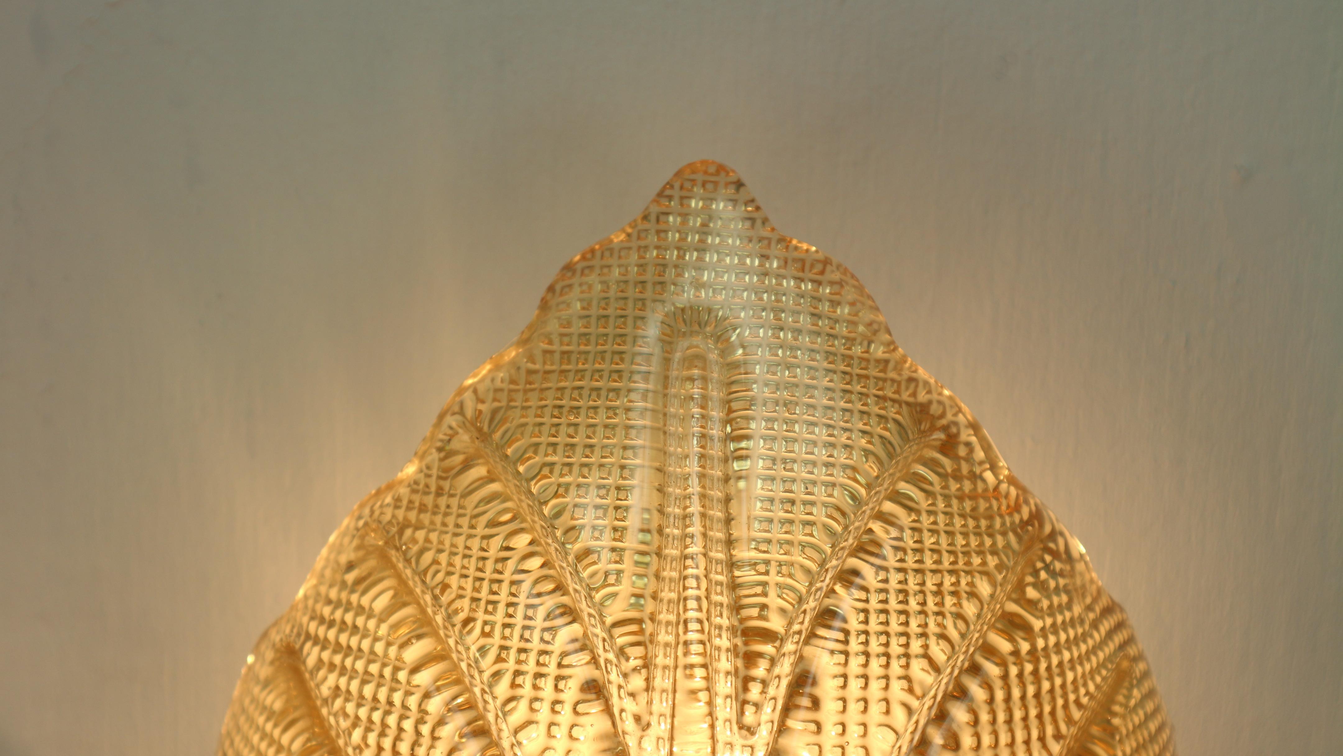 Fritz Kurz Set of 2 Swedish Leaf Shaped Wall Sconces for Orrefors, 1960s 13