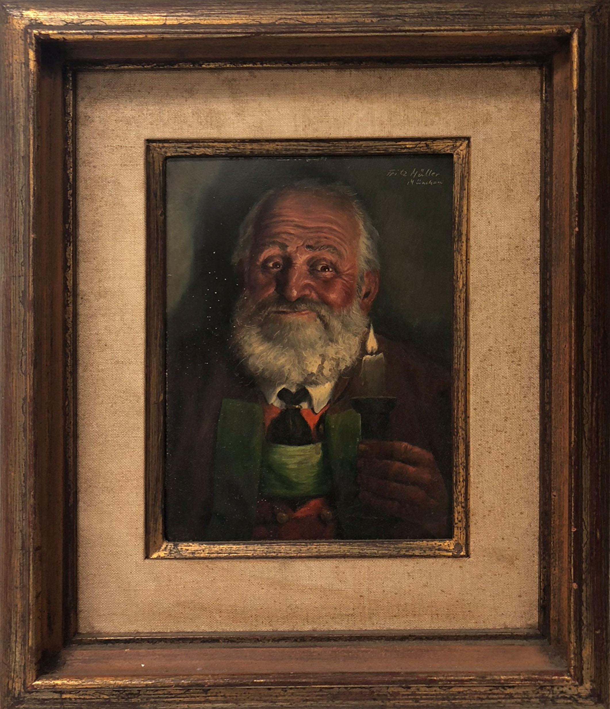 Fritz Muller Portrait Painting - Man with Candle