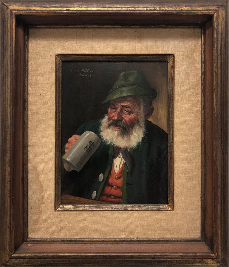 Fritz Muller Portrait of a Man Drinking at 1stDibs