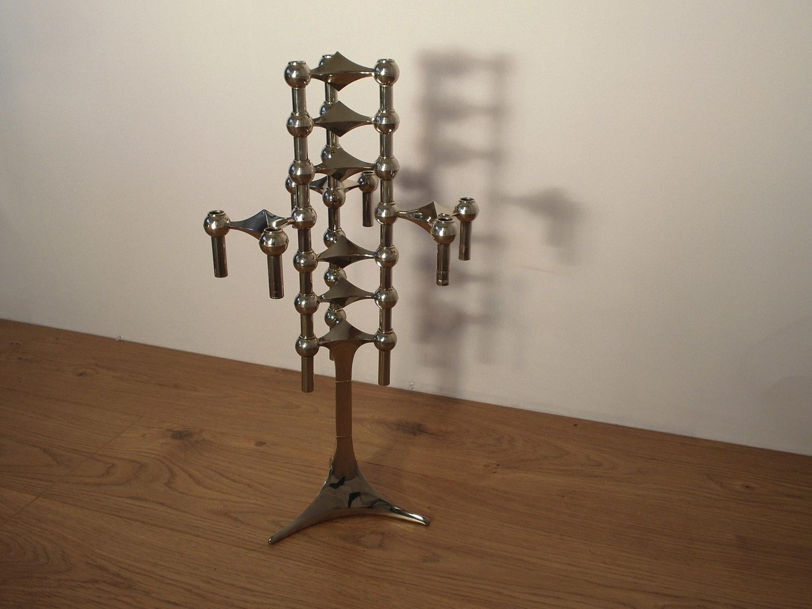 Fritz Nagel 1960s Design Modular and Chrome Candleholder Set of S22 Collection For Sale 1