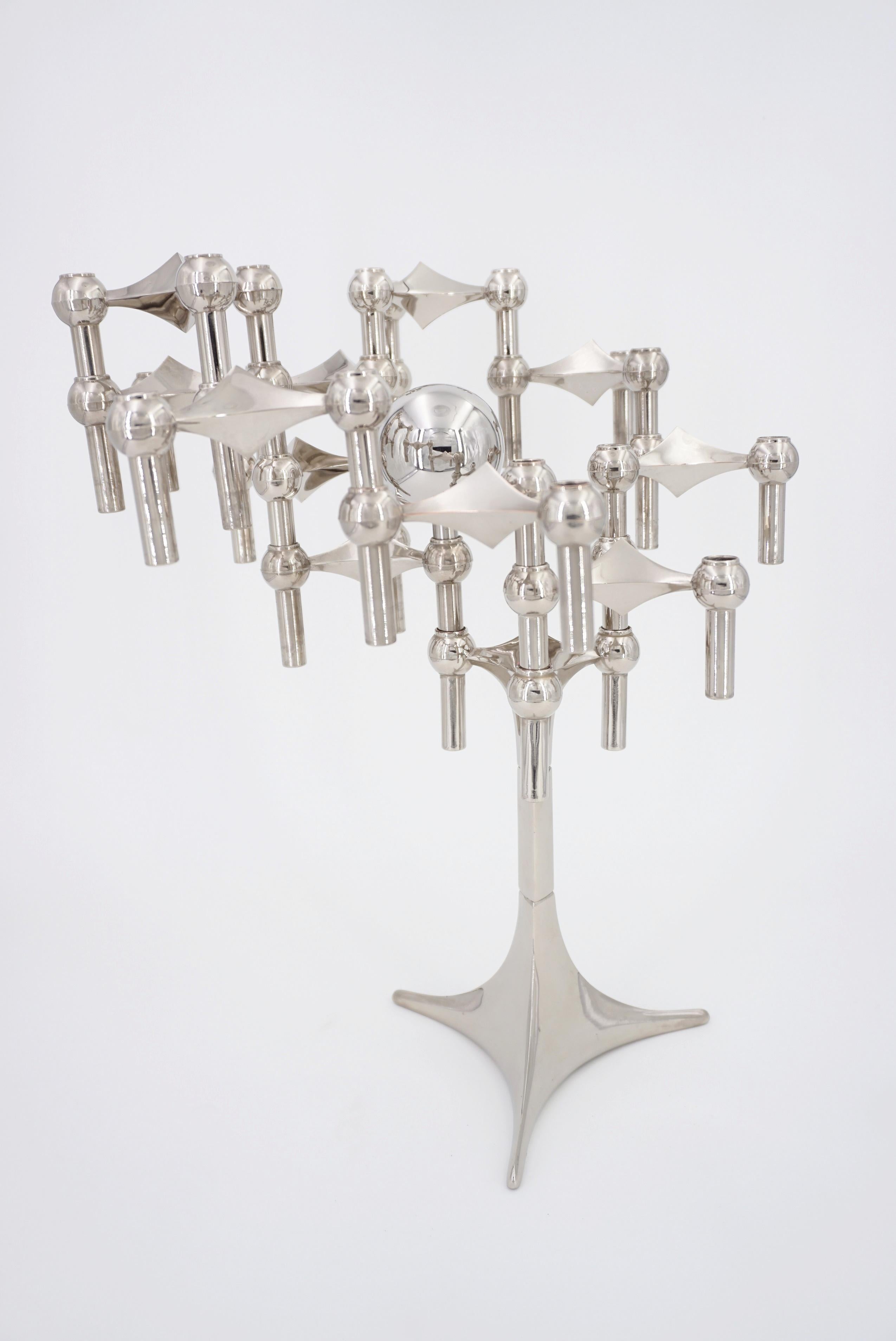 European Fritz Nagel 1960s Design Modular and Chrome Candle Holder Set of S22 Collection