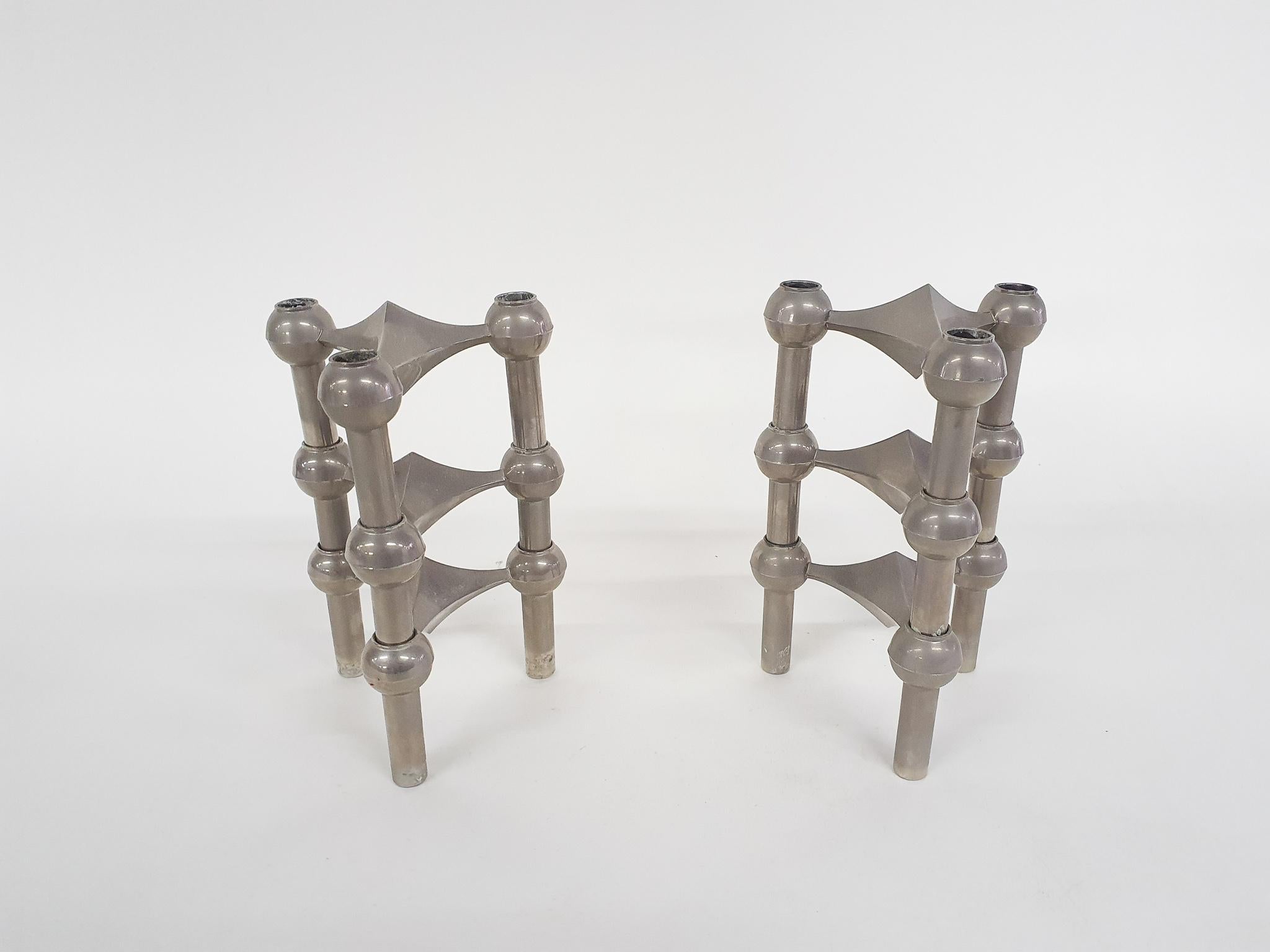 Fritz Nagel and Ceasar Stoffi Modular Candleholders for BMF, Germany, 1950s 8