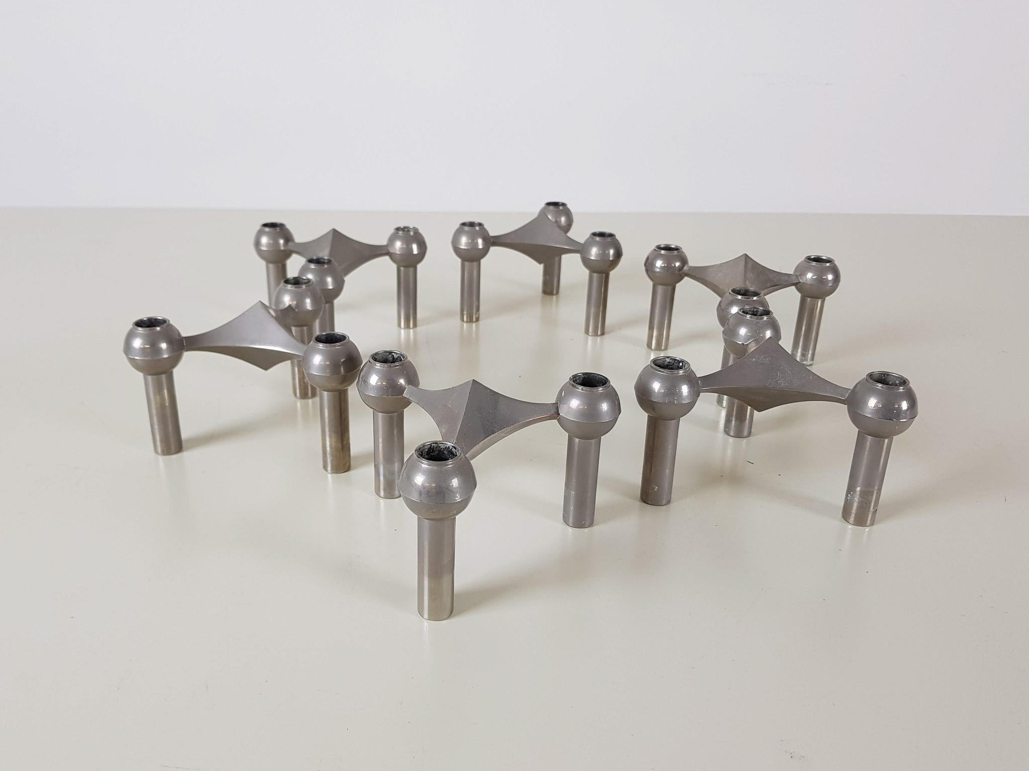 Mid-Century Modern Fritz Nagel and Ceasar Stoffi Modular Candleholders for BMF, Germany, 1950s