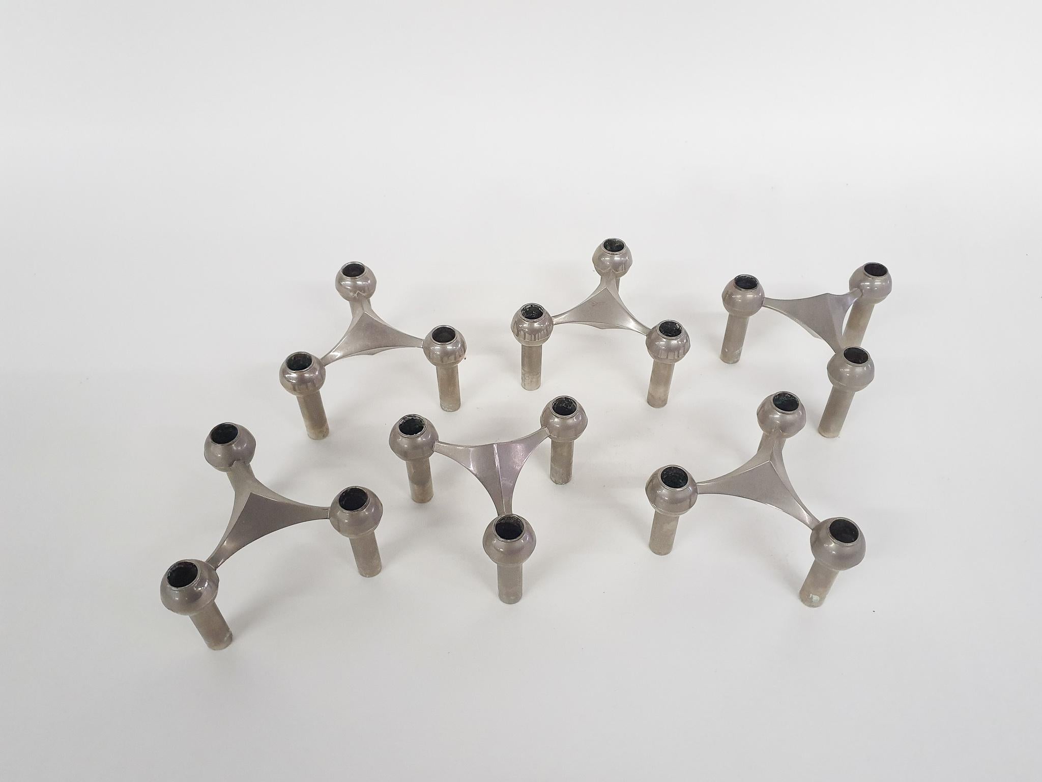 Fritz Nagel and Ceasar Stoffi Modular Candleholders for BMF, Germany, 1950s 1