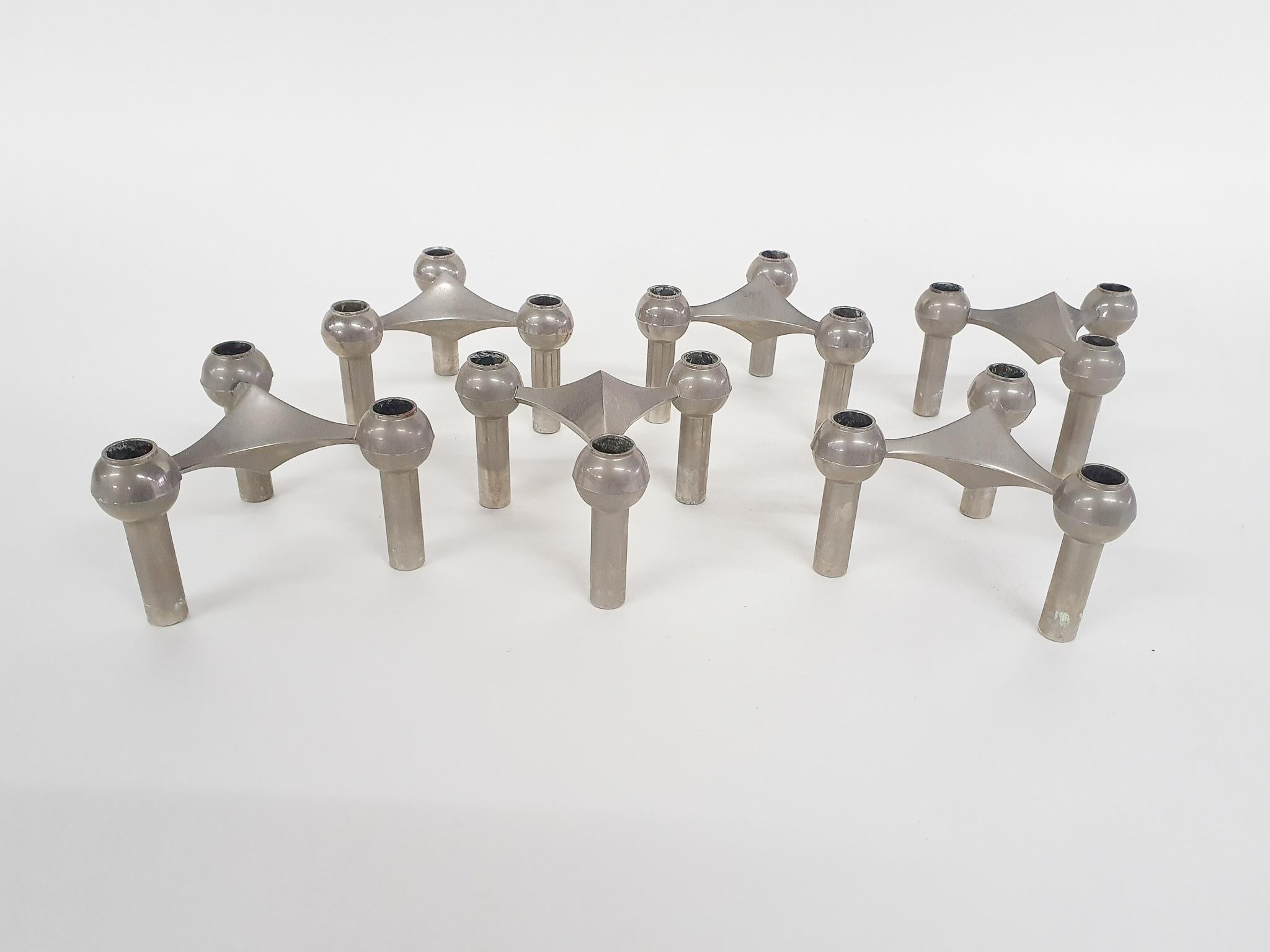 Fritz Nagel and Ceasar Stoffi Modular Candleholders for BMF, Germany, 1950s 2