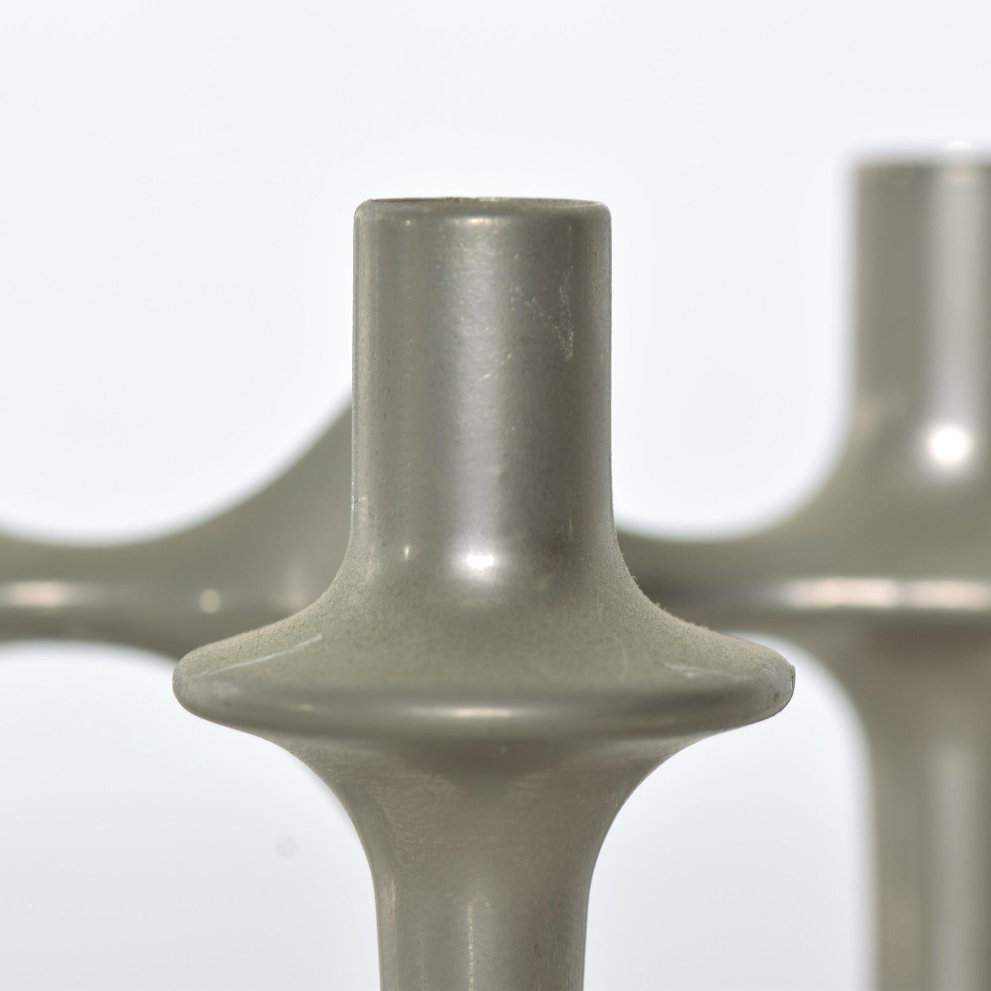 Mid-Century Modern 1960s Fritz Nagel & Caesar Stoffi Germany Modular Sculpted Chrome Candleholder