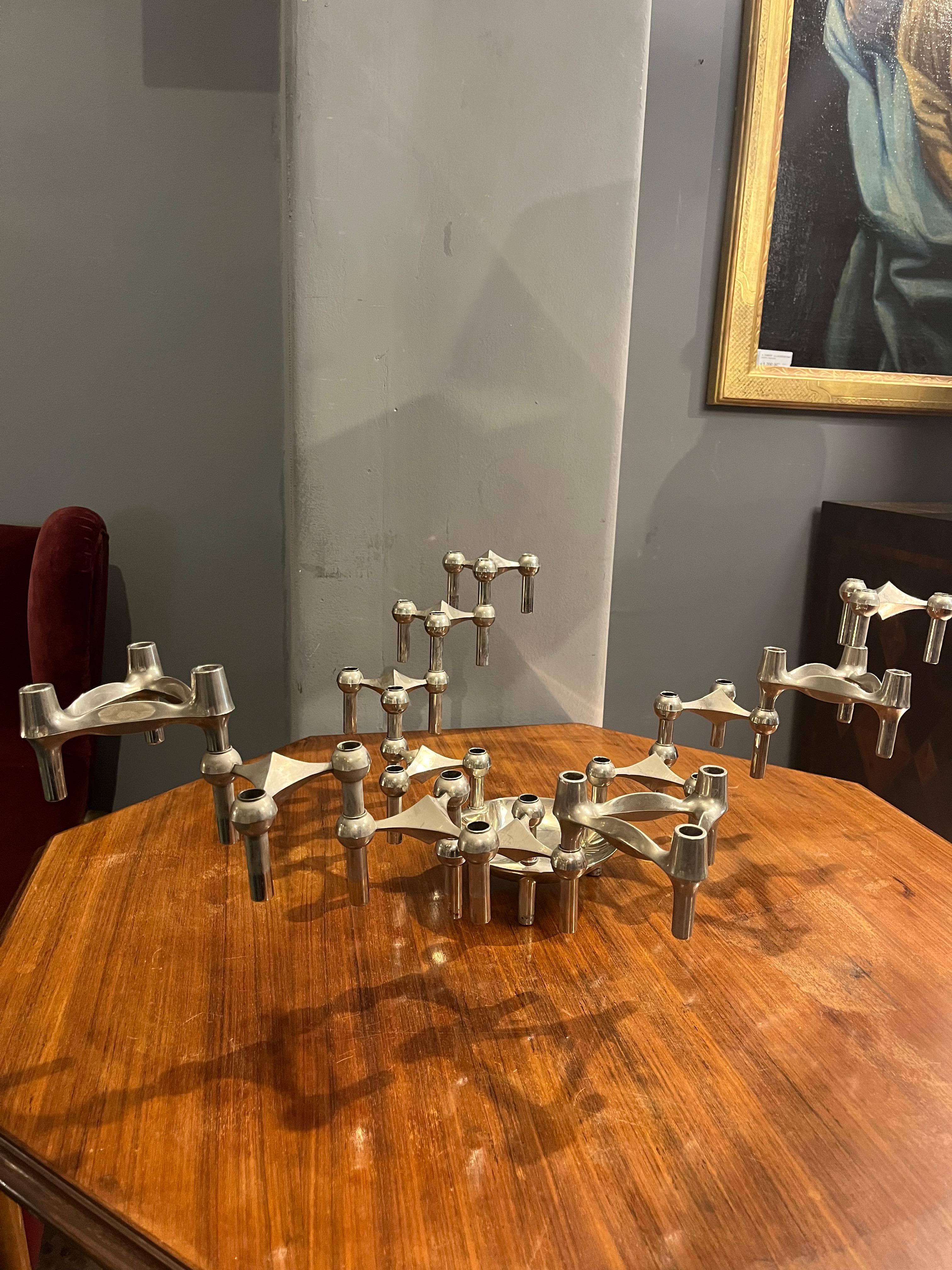 Fritz Nagel modular candlestick from the 1960s. In the 1960s, German design was experiencing a period of great experimentation, with objects that combined functionality and beauty in new and unexpected forms. Among the protagonists of this