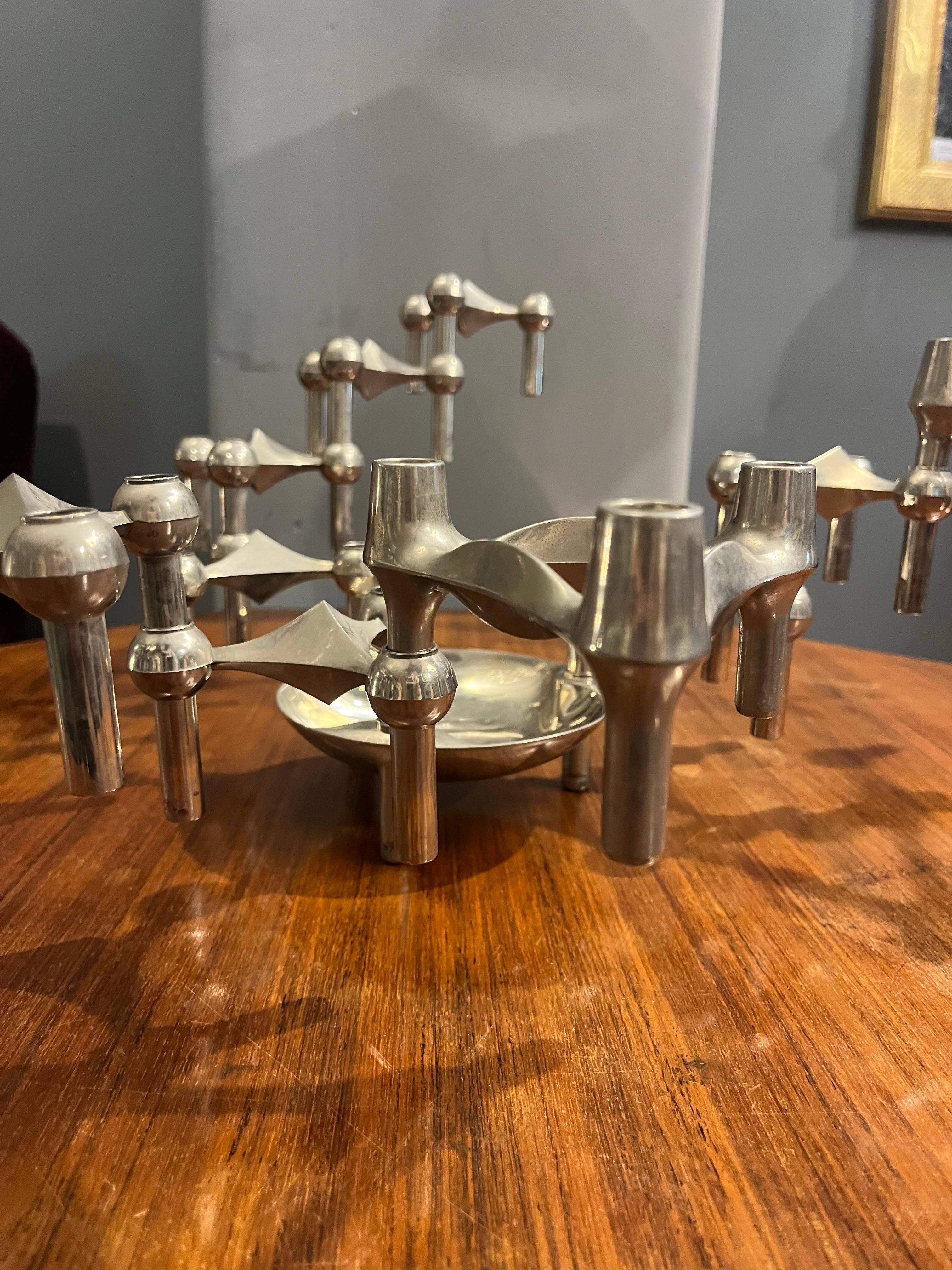 Metal Fritz Nagel modular chandelier from the 60s For Sale