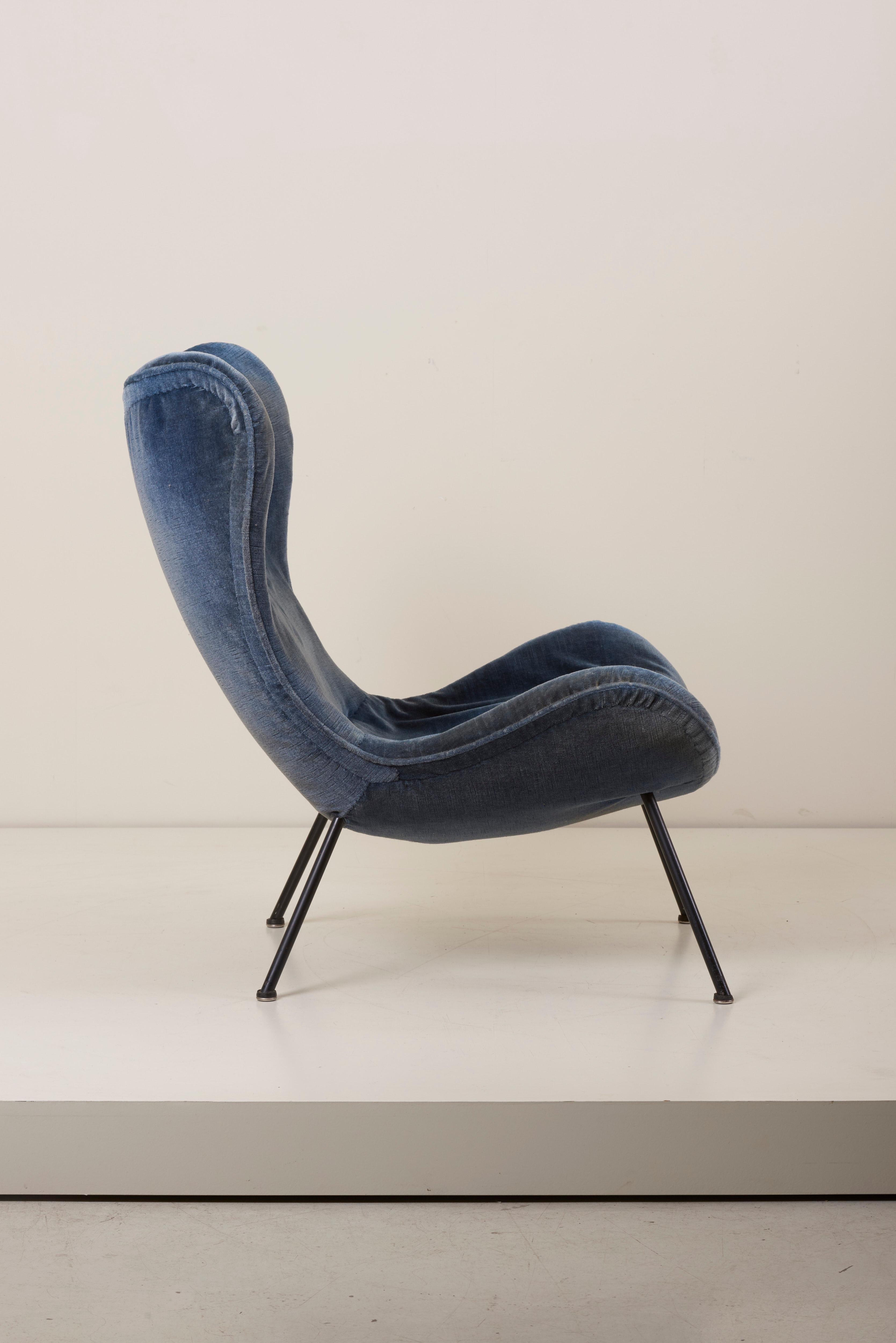 Mid-Century Modern Fritz Neth 'Madame' Lounge Chair for Correcta, Germany, 1950s Upholstery needed