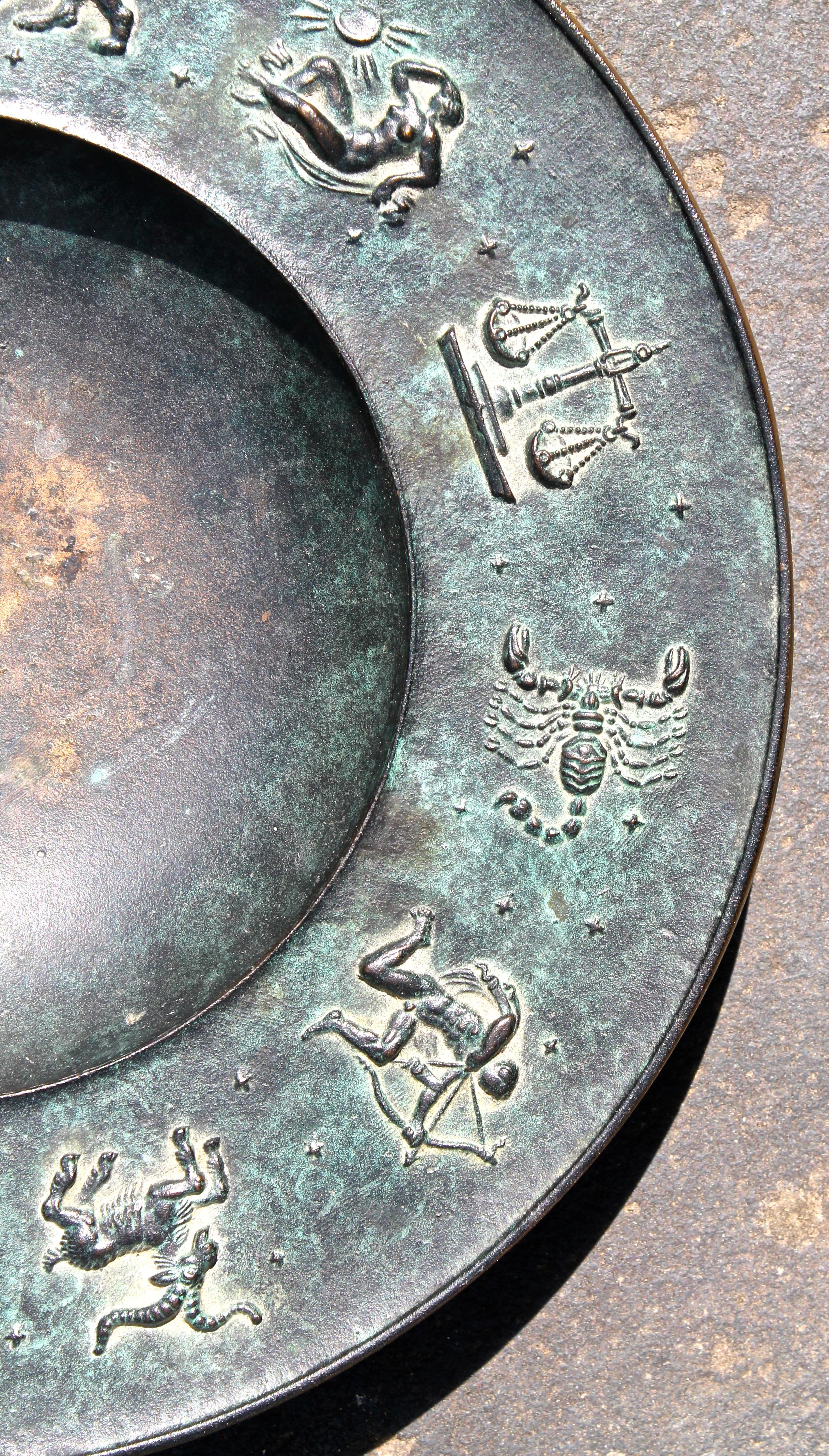 Fritz Nuss, Classical 'Zodiac' Low Bronze Bowl 2