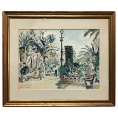 Fritz Pfeiffer "Sevilla" Original Watercolor, circa 1932