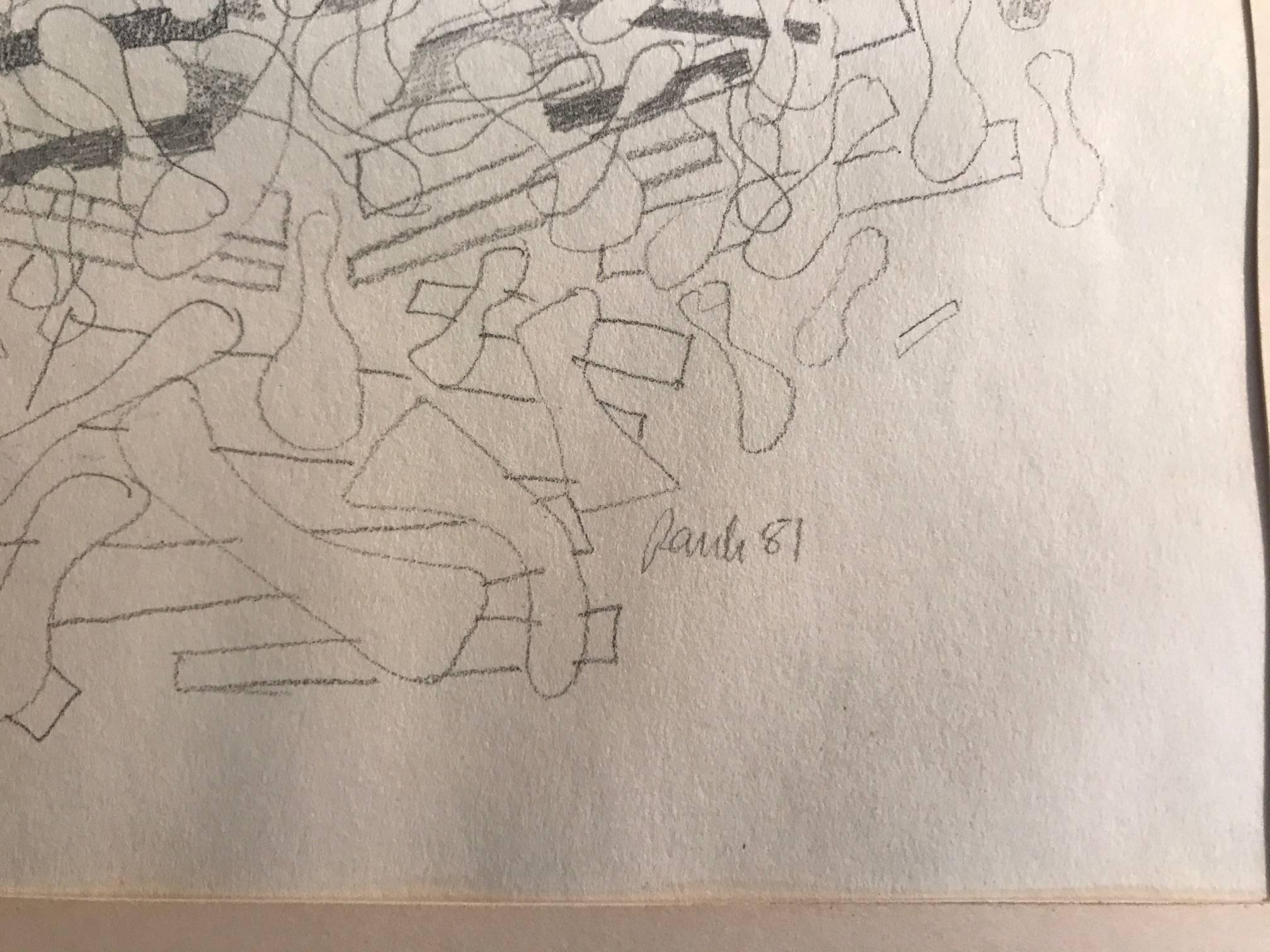 Disegno di Fritz Rauh, datato 1981 In condizioni ottime in vendita a Palm Springs, CA