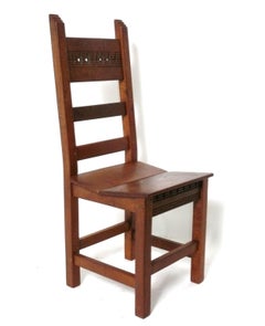 Fritz Scholder Estate Chaises de salle à manger Hand Made Set of Six Santa Fe Monterey Style