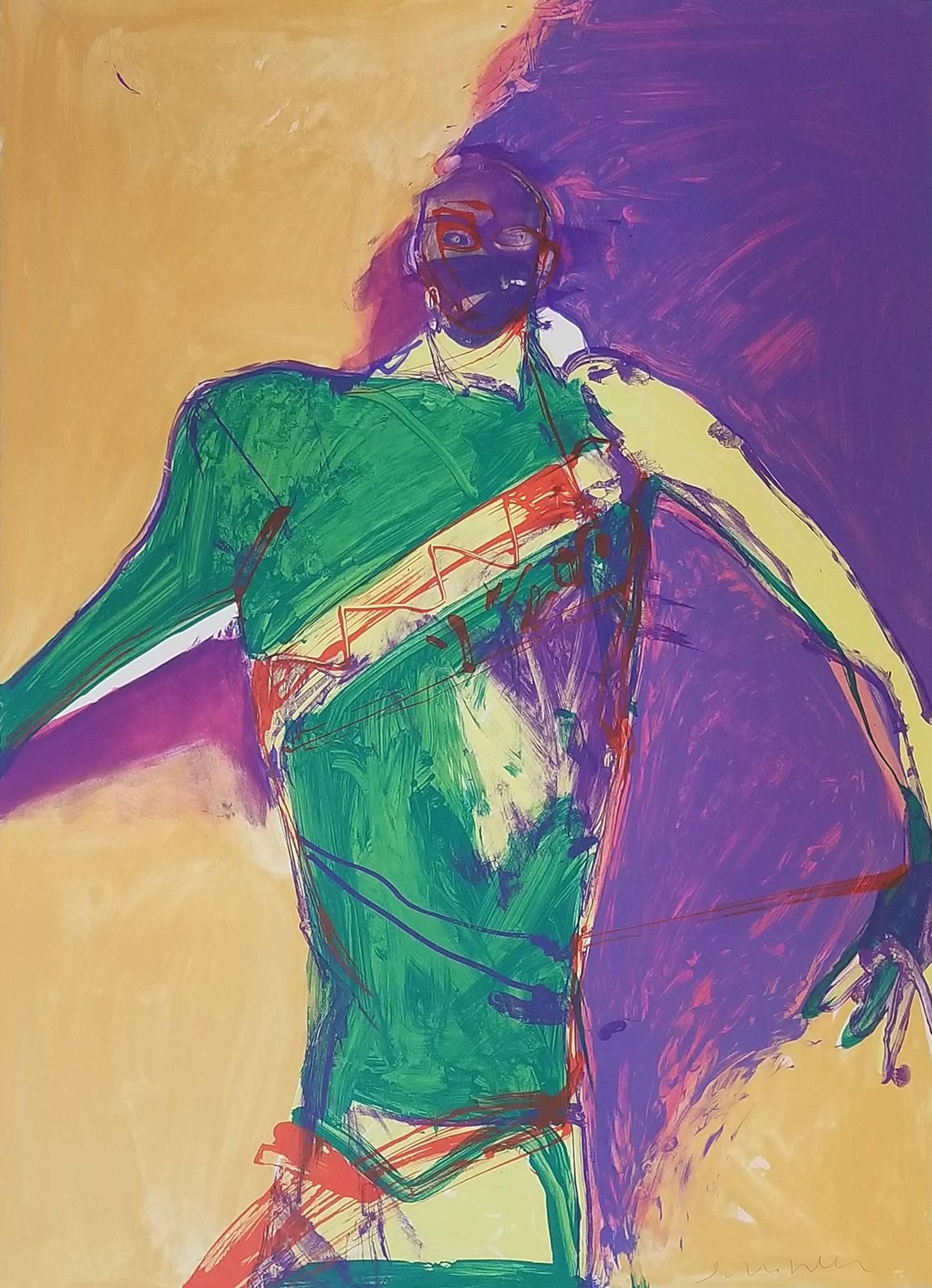 Fritz Scholder Figurative Print - Action Shaman State 1