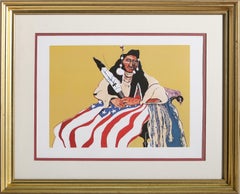 Bicentennial Indian, Pop Art Offset Lithograph by Fritz Scholder
