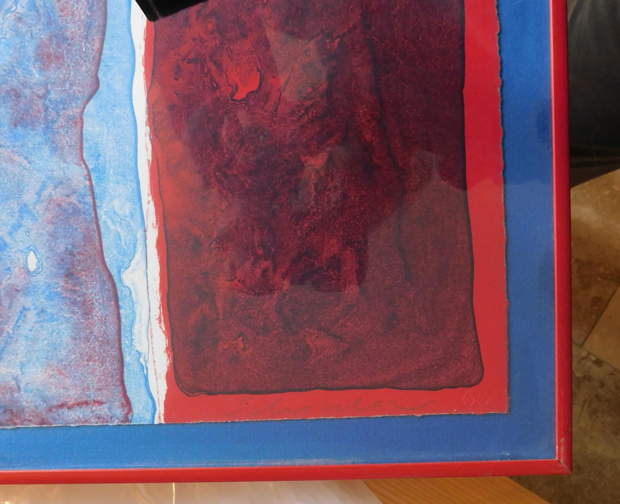 Beautiful, Colorful and Typical Color Lithograph by AZ artist Fritz Scholder (1937-2005). Created 1972, the image measures 30