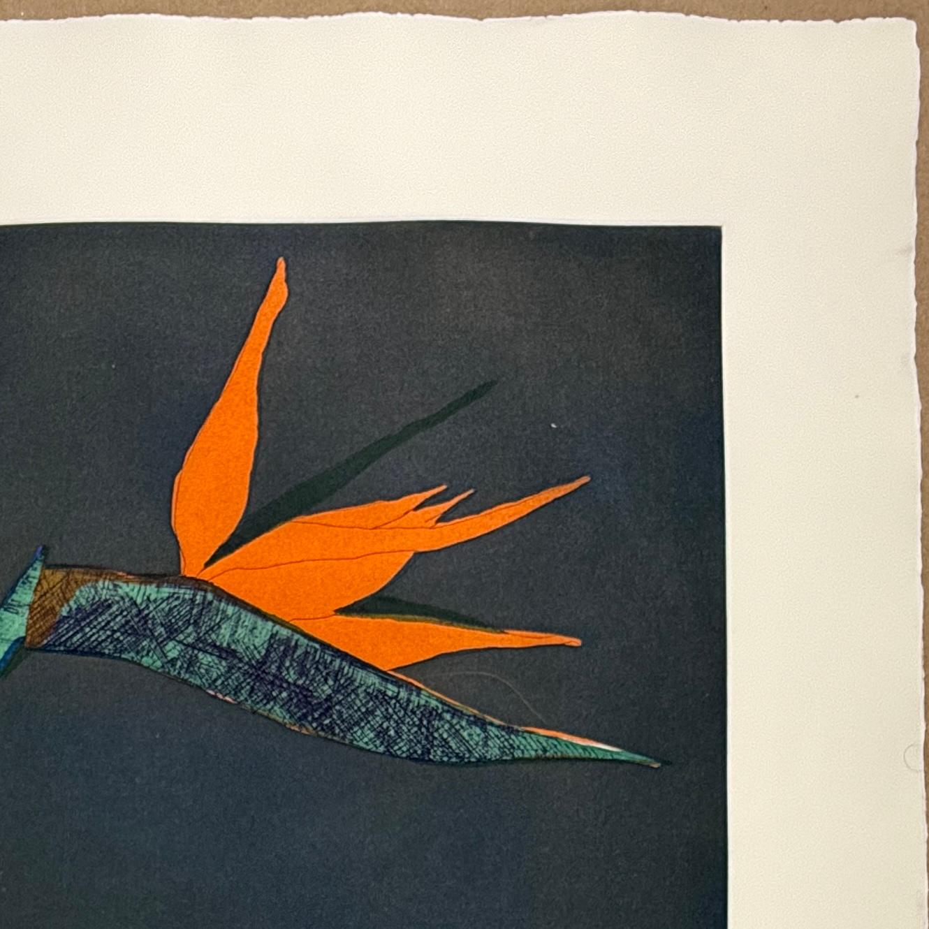 Fritz William Scholder American 1982 original hand signed engraving flower etchi 1