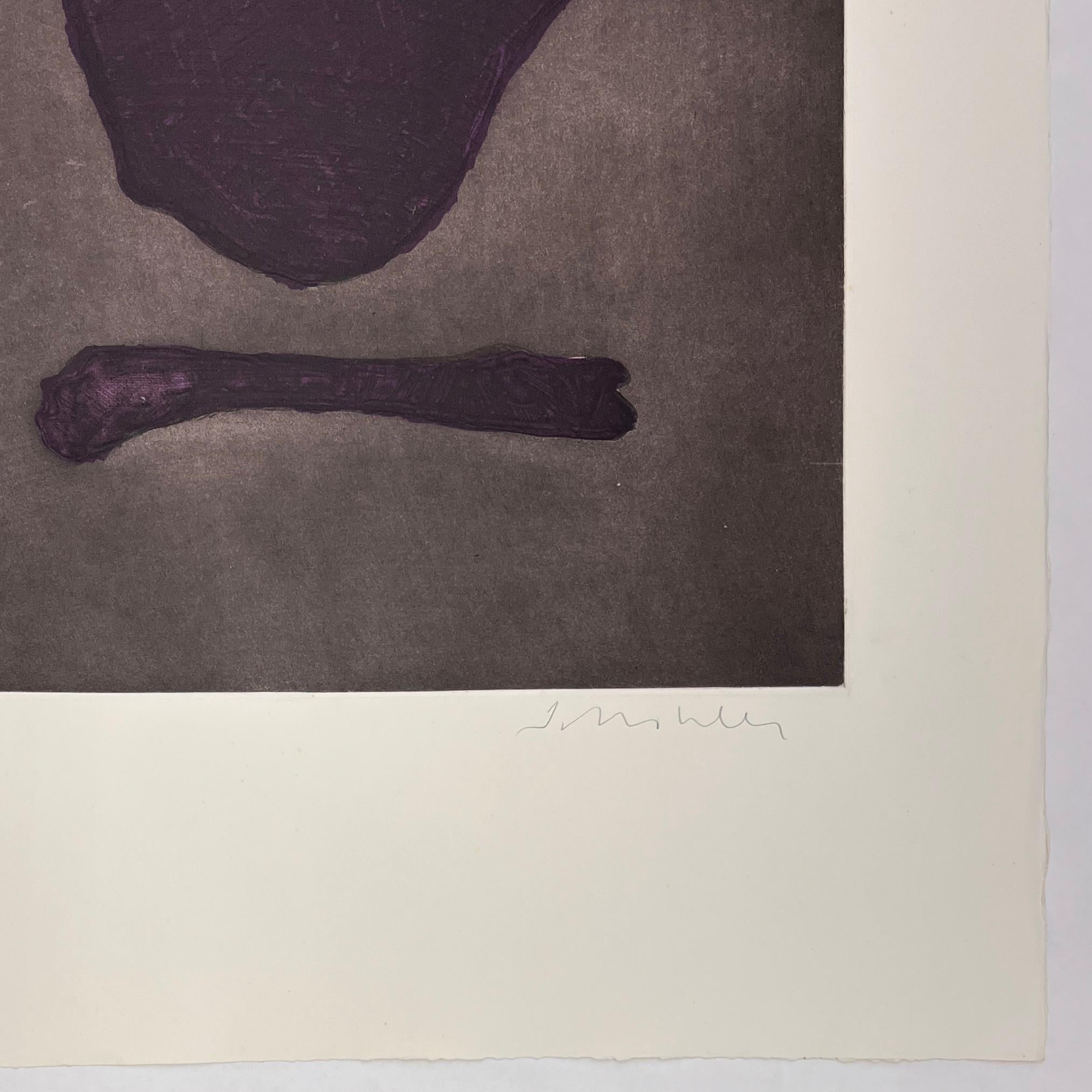 Fritz William Scholder Artista americano 1982 Maschera incisa originale firmata - Print di Fritz Scholder