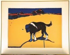 Lithographie de Fritz Scholder, "Walking Dog", 1977