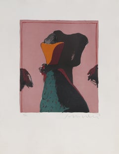 Monster Love, Abstract Expressionist Lithograph by Fritz Scholder