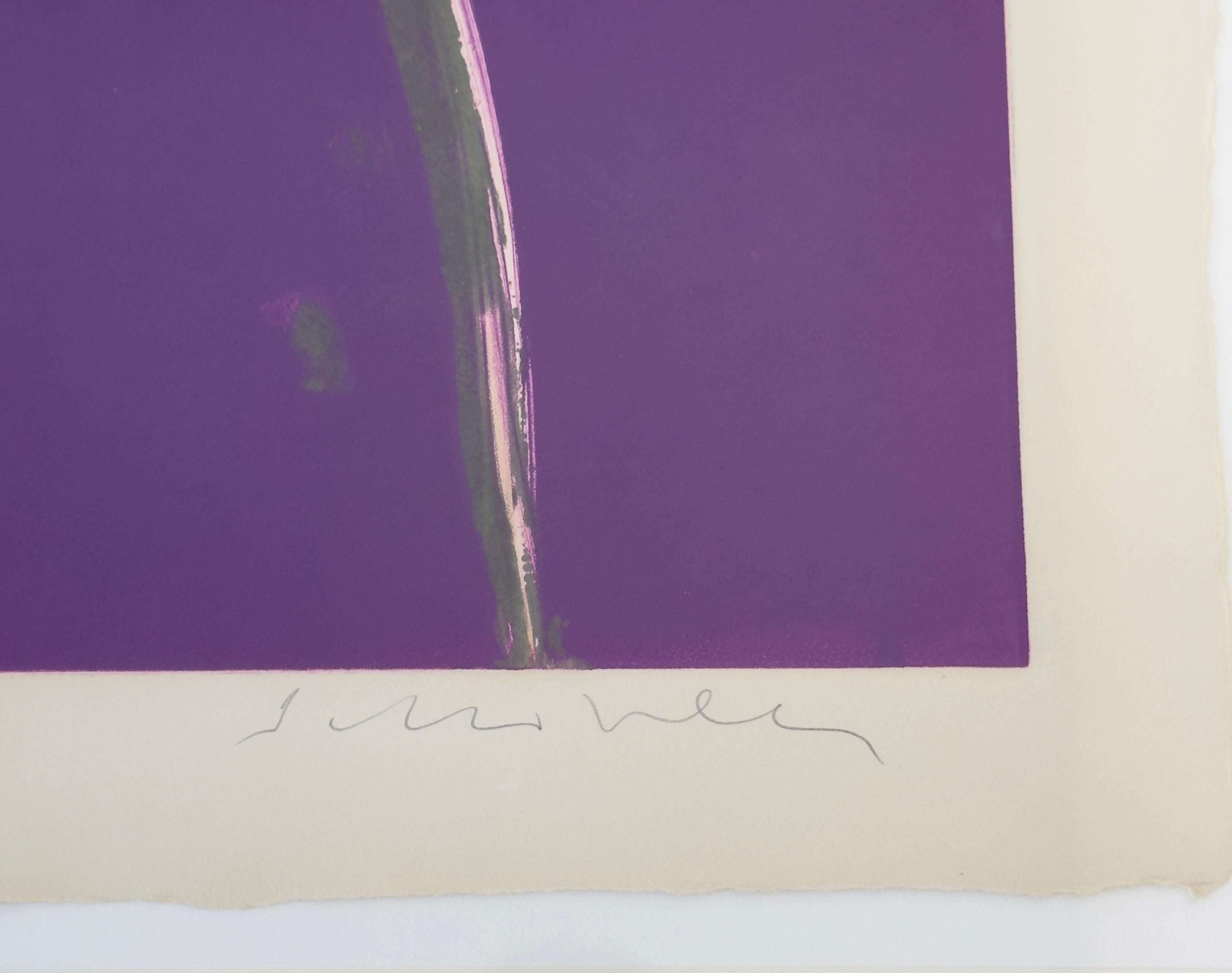 Monotypie in Orange mit Tulpenfarbe, signiert (Moderne), Print, von Fritz Scholder