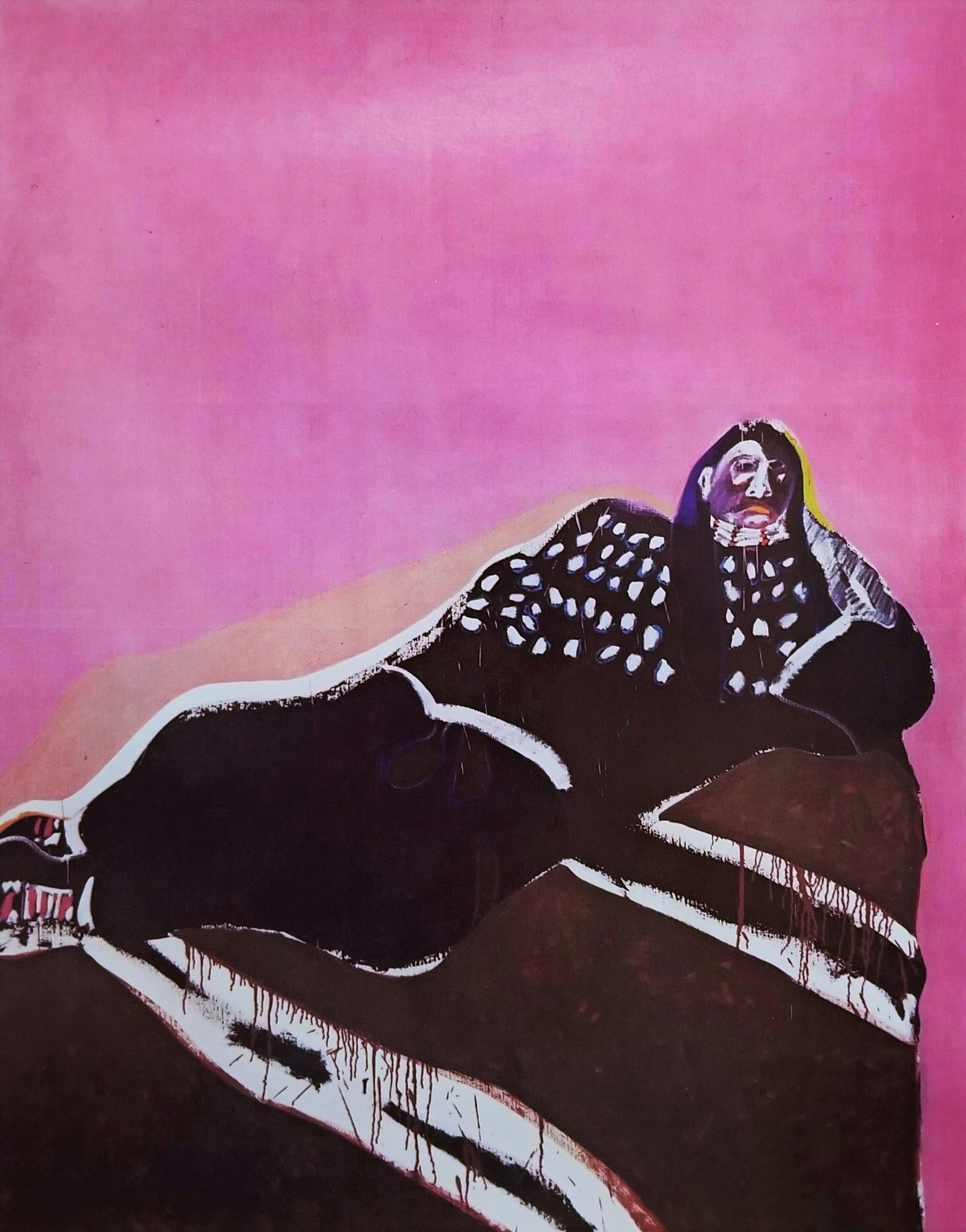 The Art Wagon Galleries: Fritz Scholder (Reclining Woman) Poster (Signed) For Sale 1