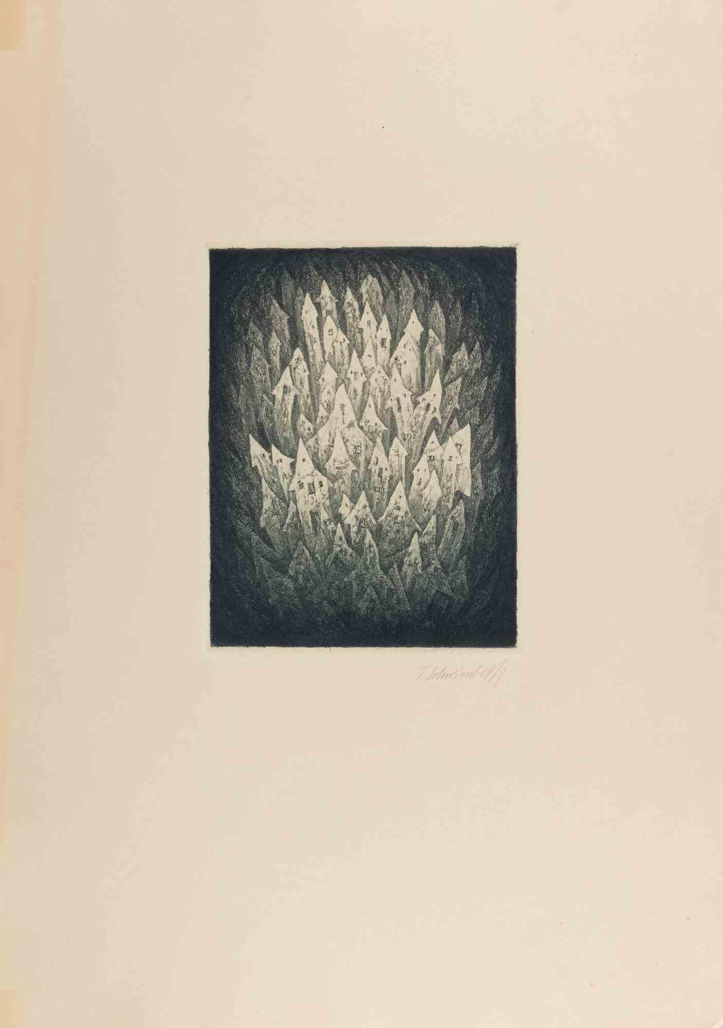Radierung von Fritz Schwimbeck aus dem Jahr 1918.

Auflage von 125 Stück, realisiert in München auf Maulbeerpapier.

Handsigniert mit Bleistift.