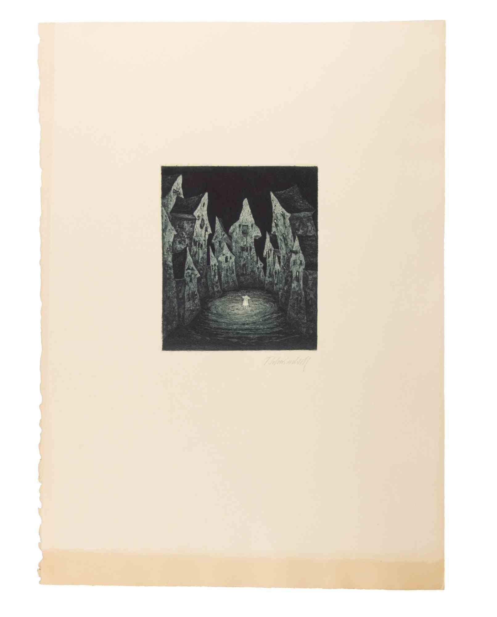 Fieber - Etching by Fritz Schwimbeck - 1918 For Sale 1