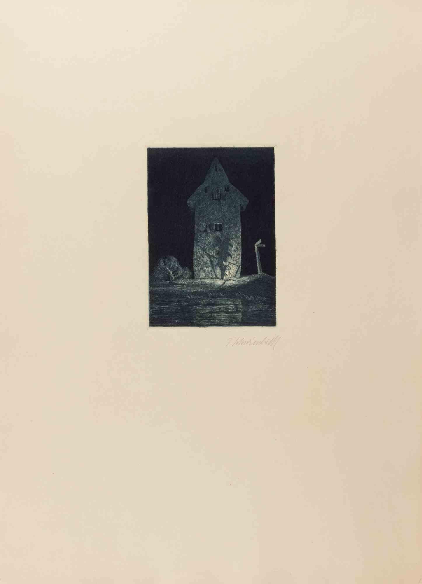 Etching realized by Fritz Schwimbeck in 1918.

Edition of 125 realized in Munich on mulberry paper.

Hand signed in pencil.