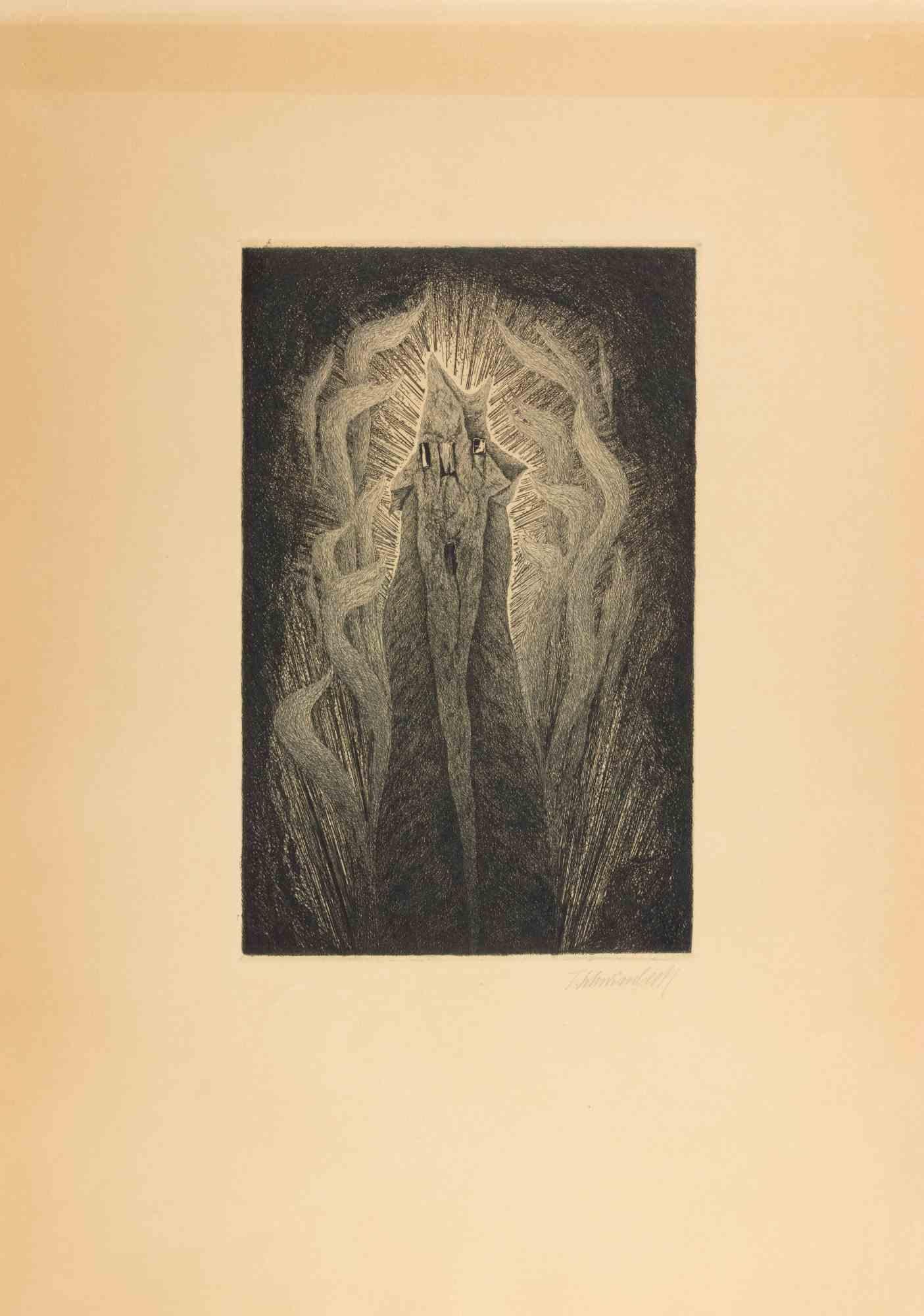 Etching realized by Fritz Schwimbeck in 1918.

Edition of 125 realized in Munich on mulberry paper.

Hand signed in pencil.